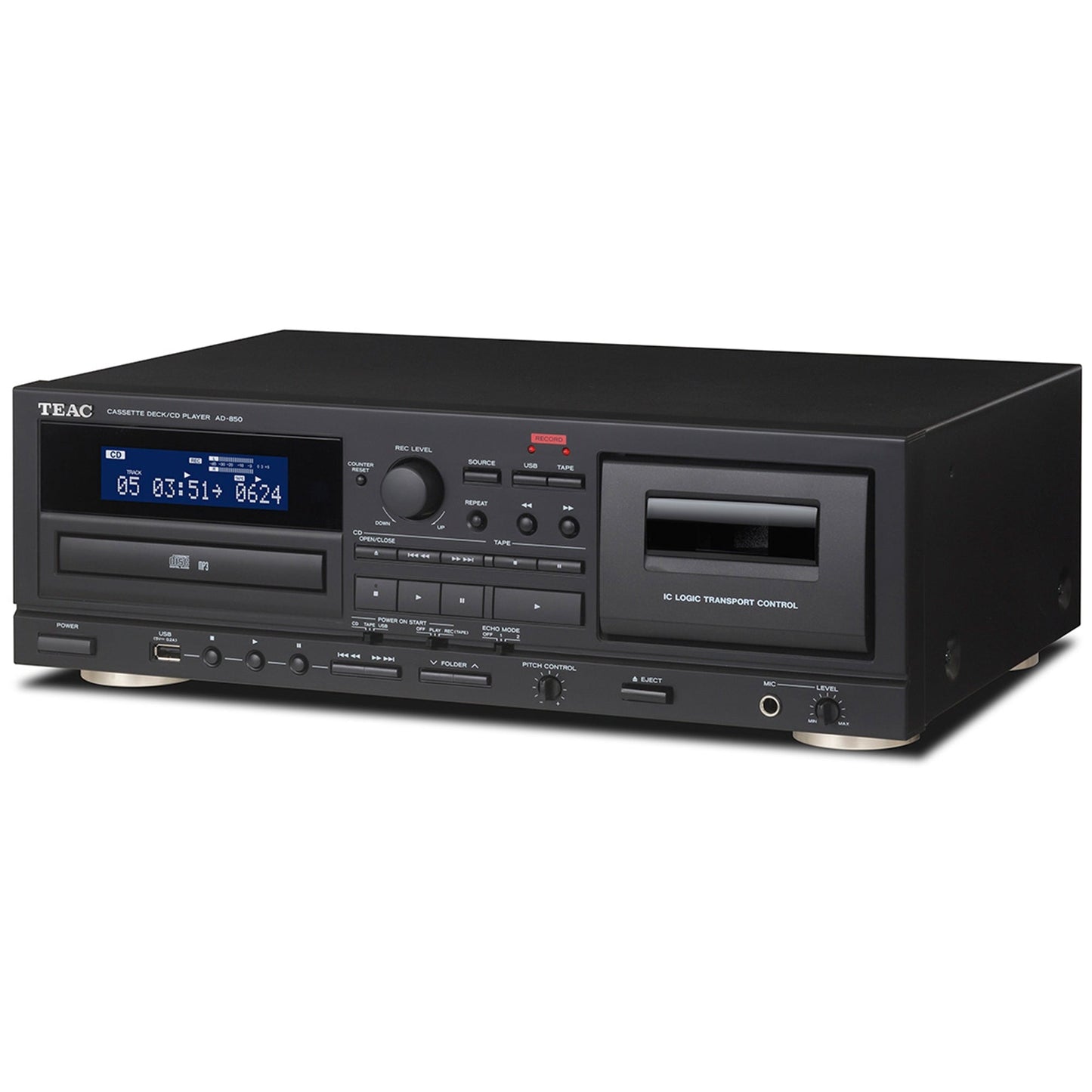 TEAC AD-850-SE Cassette Deck CD Player - Black