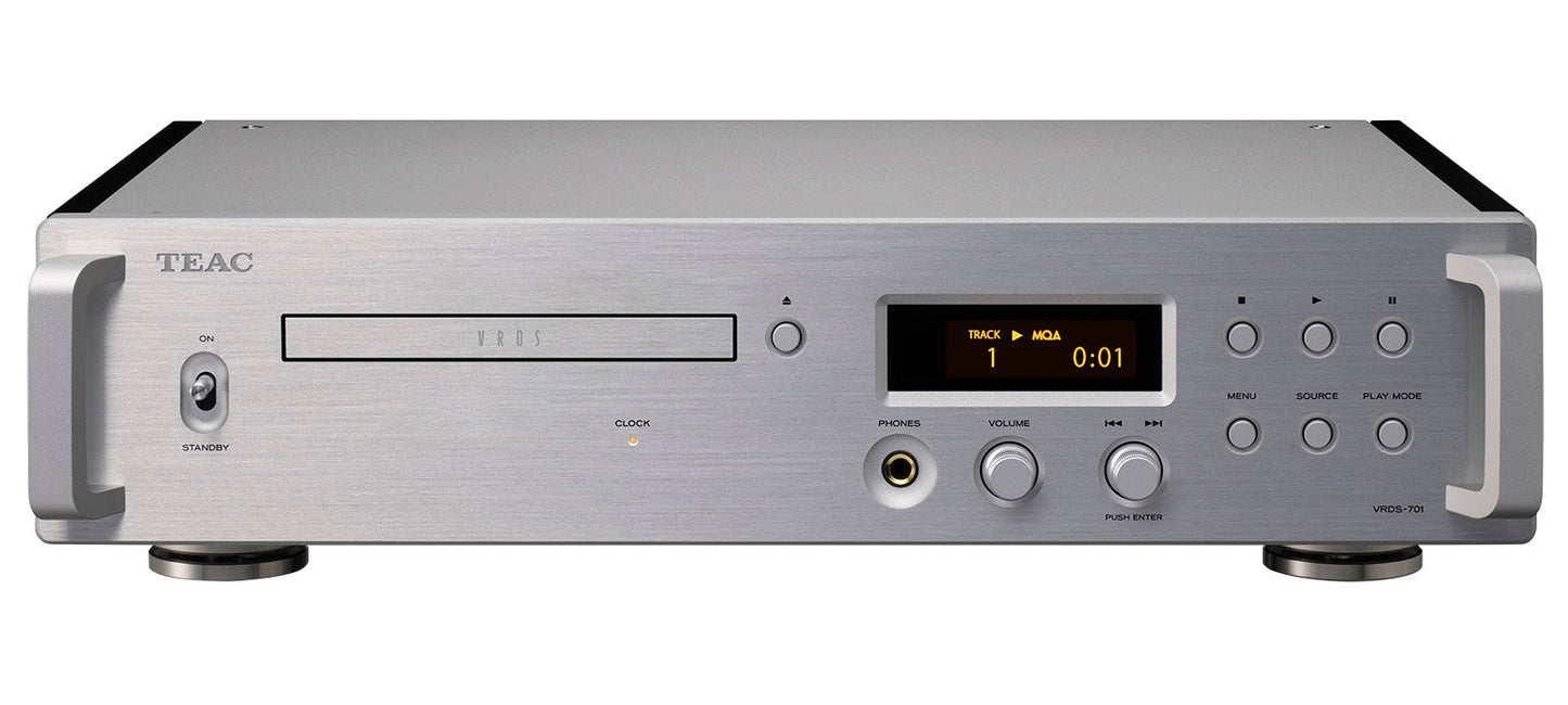 TEAC VRDS-701 Dual Monaural USB/DAC CD Player/Pre-Amp/Headphone Amplifier - Silver - J